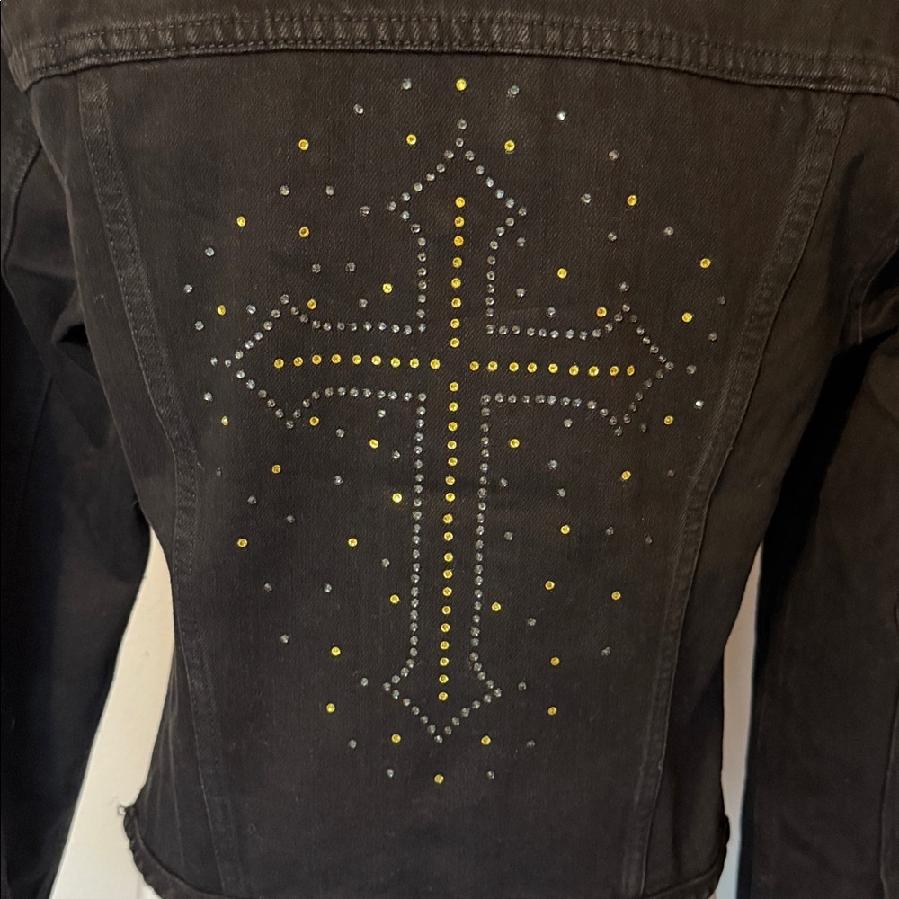 NWT Custom BLANKNYC Cross Rhinestone Distressed B… - image 6